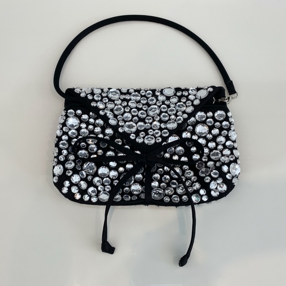 SONIA RYKIEL PARIS BLACK CRYSTAL CONVERTIBLE CLUTH - Picture 8 of 16